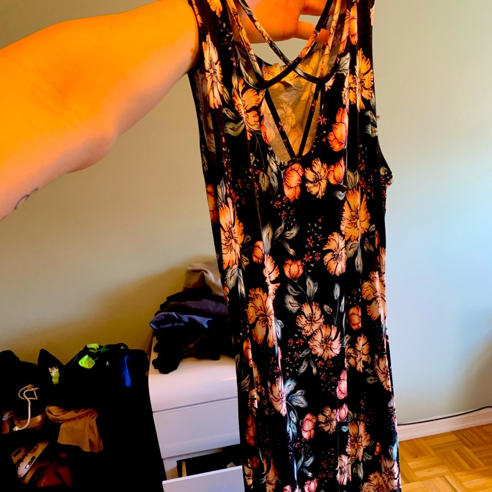 Full length floral maxi dress